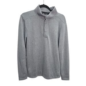Under Armour Golf Storm Gray Sweater Fleece Snap Mock  1329832-513 Men's M